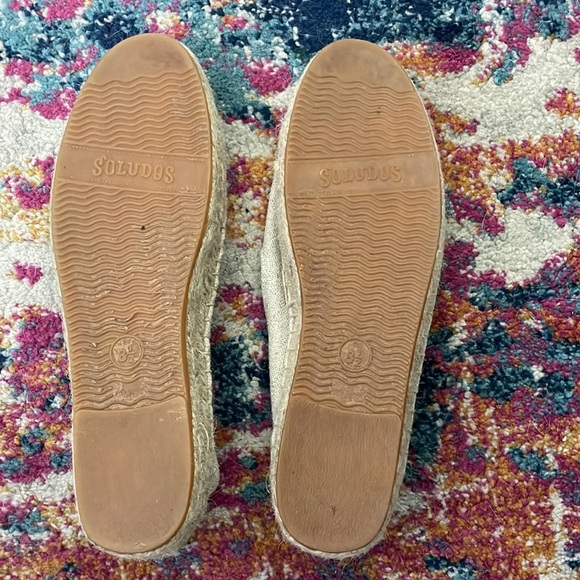 Soludos x Ashkahn Rainbow Platform Smoking Slipper in Sand Espadrille - Picture 6 of 7